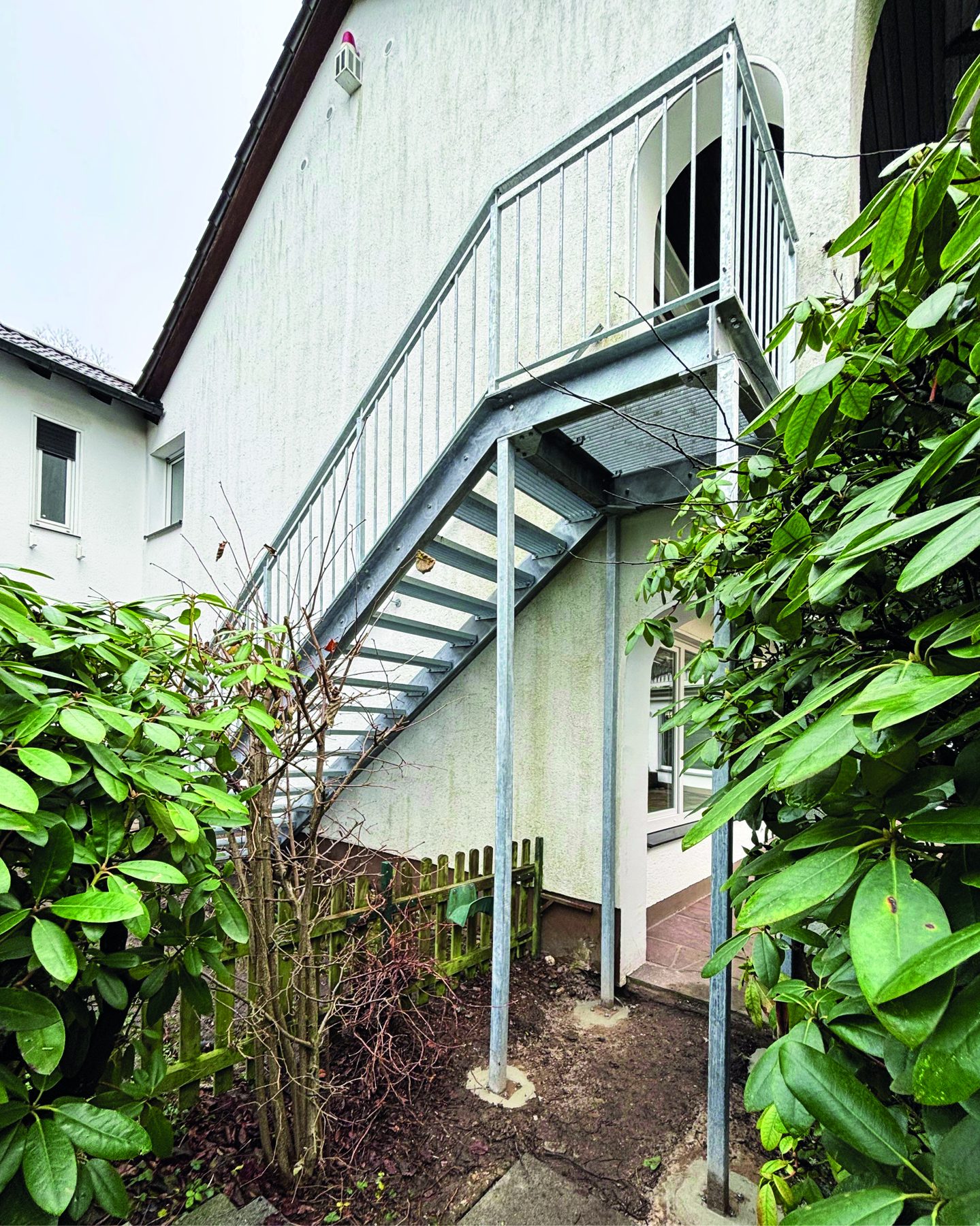 Stahltreppe an einem Wohnhaus in Remscheid